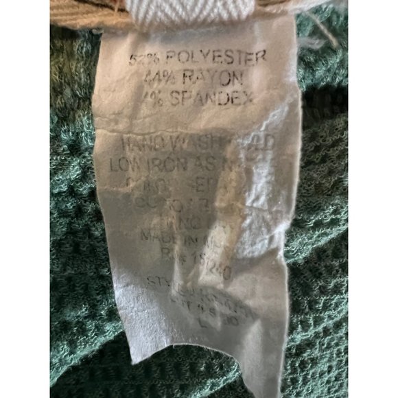 Rolla Coaster Baby Doll Dress Large Green Short Sleeve Round Neck Stretchy Layer - Picture 12 of 14